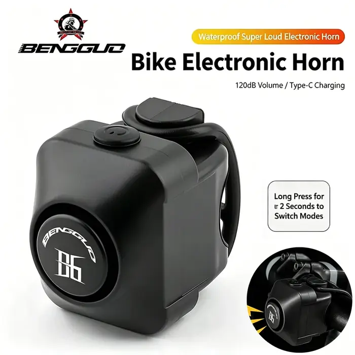 Klaxon électronique pour vélo, son d'avertissement puissant, sonnette de sécurité 110 dB pour VTT, c