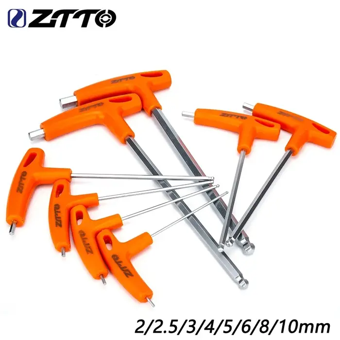 ZTTO clé Allen de vélo 2mm 2.5mm 3mm 4mm 5mm 6mm 8mm 10mm clé à vis clé hexagonale à bras long avec extrémité sphérique en acier traité thermiquement