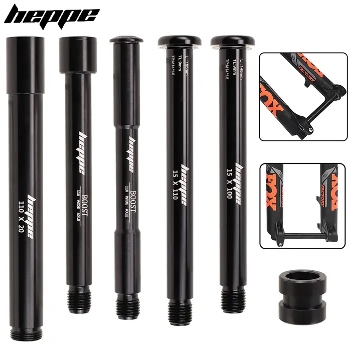 HEPPE vélo 15x100/110 20x110 axe traversant vtt fourche avant à travers l'essieu pour FOX 32/34/36/38/40 fourche avant vélo axe de moyeu de roue avant