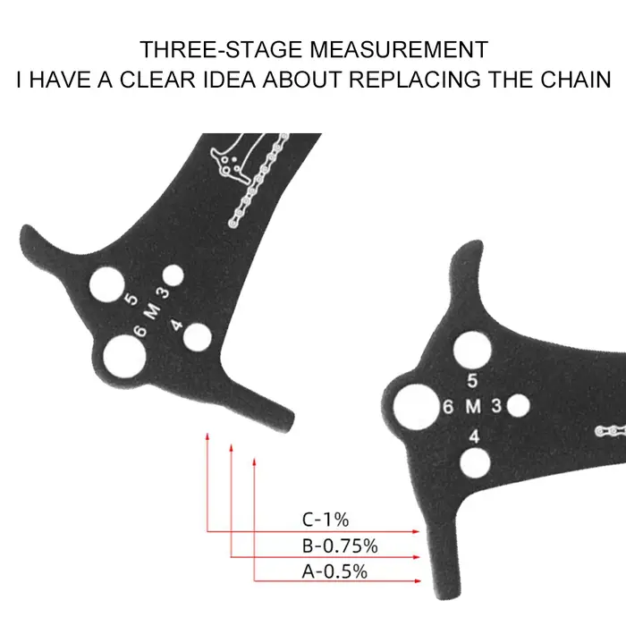 Vérificateur de chaîne de vélo 3 en 1