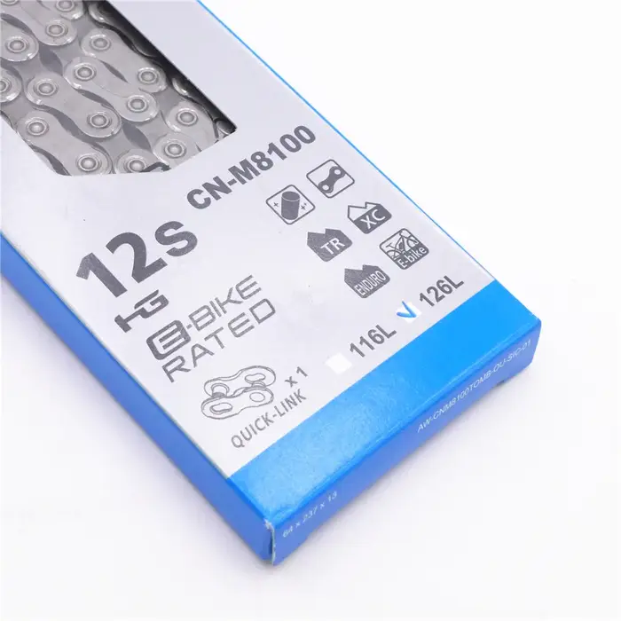 Chaîne de vélo Shimano 12 vitesses 12s avec lien rapide CN-M6100/M7100/M8100/M9100 116L/126L/138L
