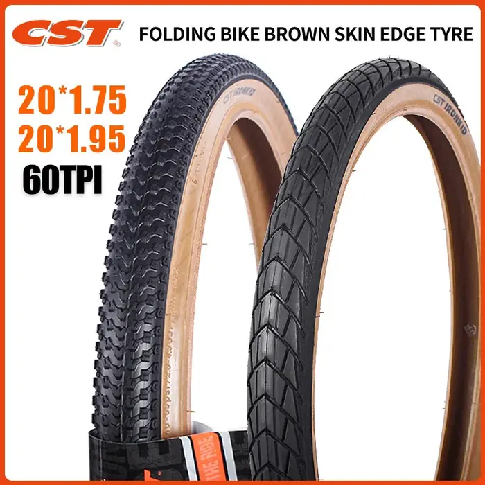 CST 20 pouces pneus de vélo 406 20X1.75 20X1.95 bord de peau marron rétro pneu