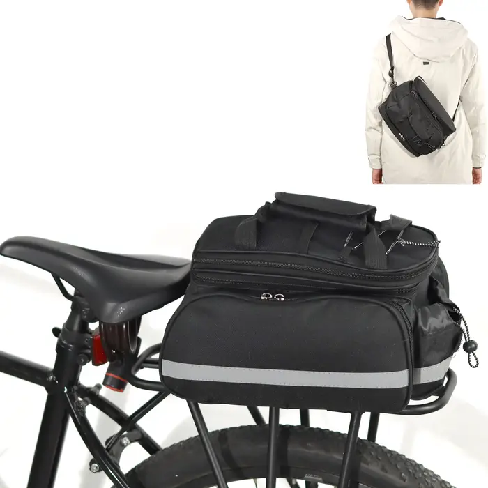 Sac de porte-bagages arrière pour vélo, sac de coffre extensible de 17 à 45 L, sacoche de vélo multi