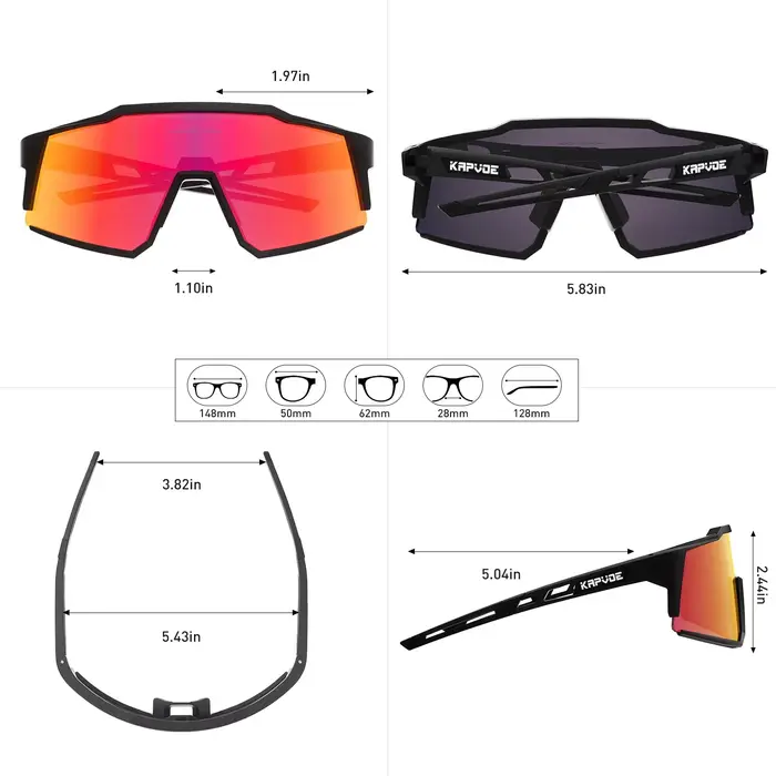 Kapvoe-Lunettes de soleil polarisées ultra légères pour le cyclisme, équipement de protection, VTT, 