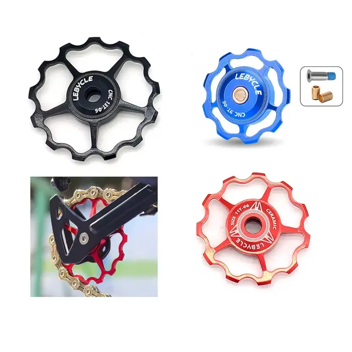 Dérailleurs de vélo poulie roue 9T/11T/13T/15T engrenage de guidage roulements en céramique/acier alliage d'aluminium