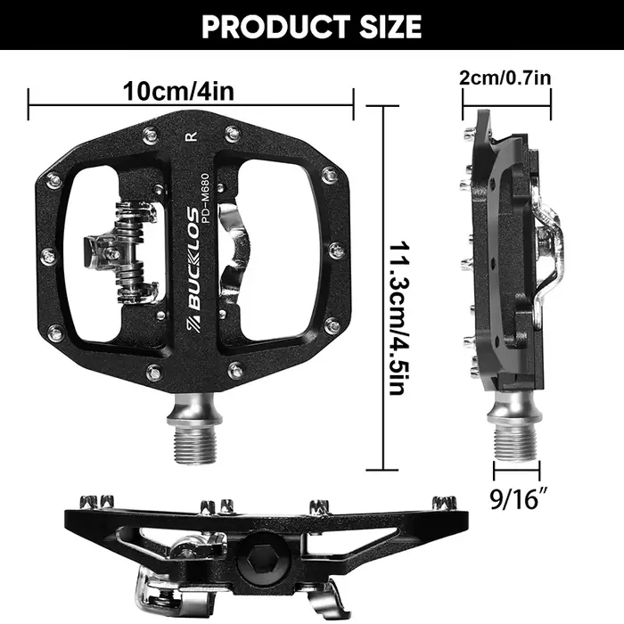 BUCKLOS pédales vtt pour vélo double fonction VTT pédale plate-forme Clip pédales plates ajustement 