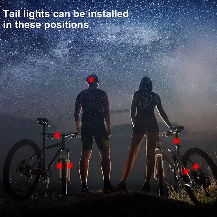 Lumière de frein de vélo Flash Usb Feu arrière Dossier Vélo Télécommande sans fil de sécurité de vél