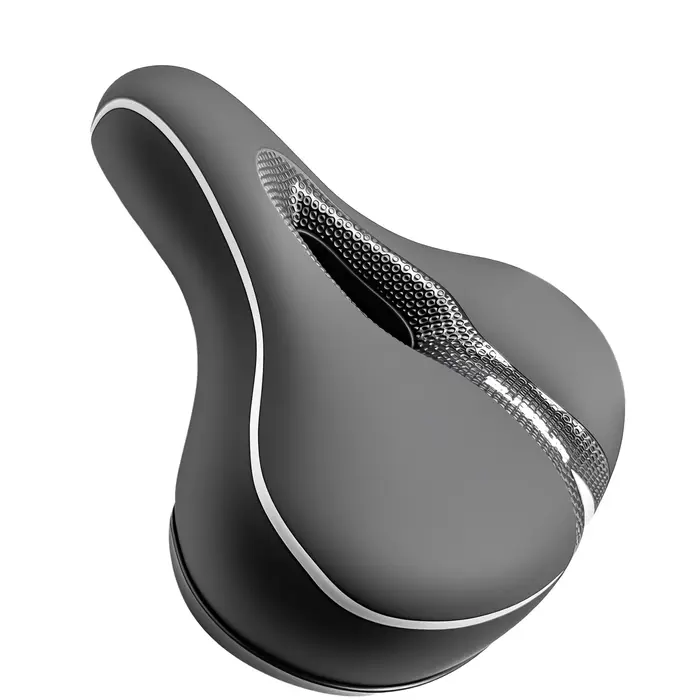 Selle de vélo de route plselis noire rembourrée en éponge respirante avec coussin amortisseur et design creux pour cycliste unisexe confort durable