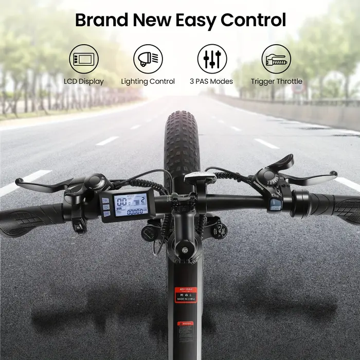 Vélo Électrique Pliable de 26 Pouces x 4.0 avec Moteur Sans Balais de 500W, 48V, 10Ah, 20MPH, pour A