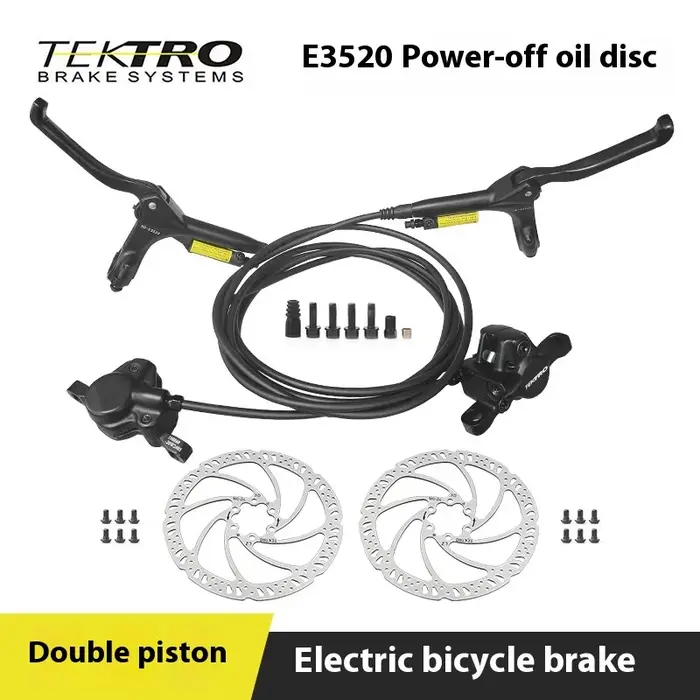 Kit de freins à disque hydrauliques Tektro HD-E350 pour vélo électrique VTT et route en alliage d'aluminium avec huile minérale incluse