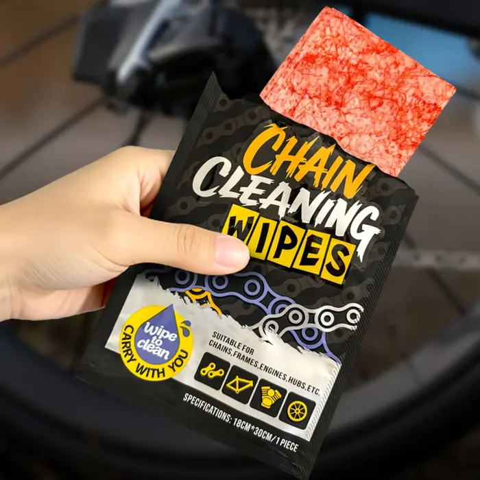 Lingettes de nettoyage de chaîne de vélo réutilisables