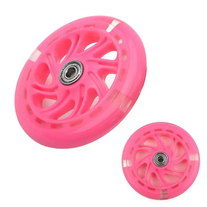 1pc LED Flash roue clignotante lumières arrière ABEC pour Scooter Mini 12x2 cm PU enfants remplacer roues éclairage partie de vélo extérieure
