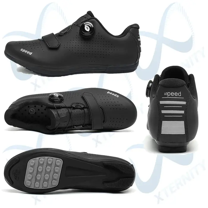 Nouvelles chaussures de cyclisme sur route de course respirant sans verrouillage baskets de vélo hommes professionnel