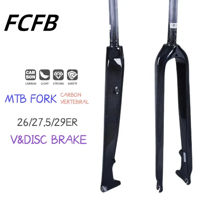 Fourche en Fiber de carbone 3K fourche de VTT fourche vtt vélo frein à disque dur 26 27.5 29 pouces 