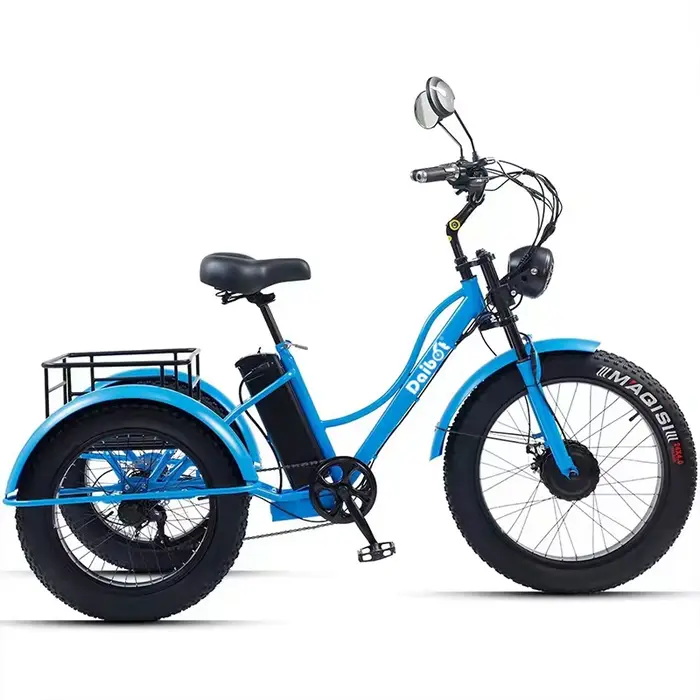Tricycles électriques à trois roues avec siège de passager pour adulte 48v 750w 24 pouces gros pneu vélo électrique batterie amovible pour homme