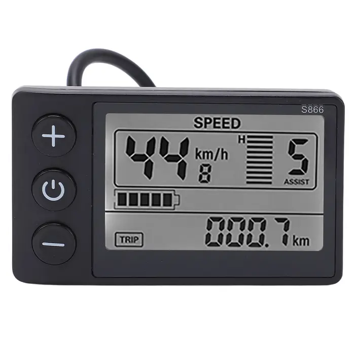 Compteur d'affichage LCD pour vélo électrique, ABS léger S866, grand écran pour guidon de 22.2mm/0,9