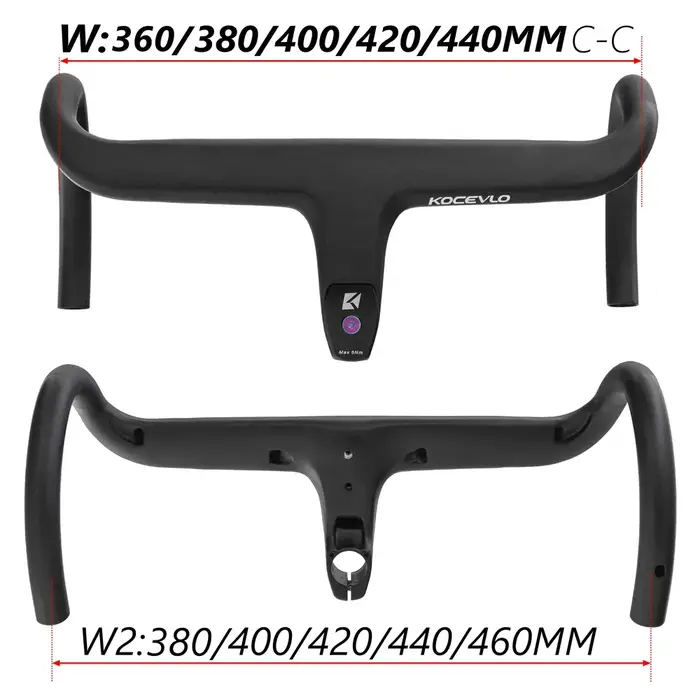 Guidon de vélo de route entièrement en carbone