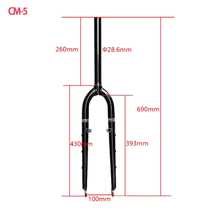 26/27.5ER DARKROCK CM-3 /CM-5 cr-mo Steels fourche avant 28.6mm disque et V frein vtt fourche rigide