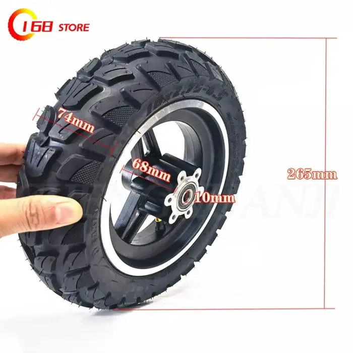 Roue de 10 pouces 10x2.75-6.5 + disque de frein pour trottinette électrique