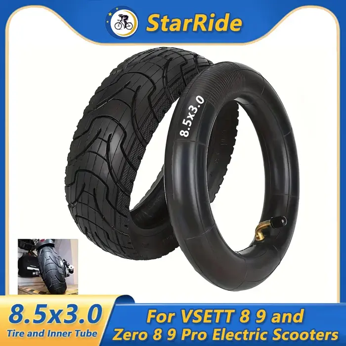 Pneu et chambre à air 8.5x3.0 adapté aux Scooters VSETT 8 9/Zero 8 9 Pro