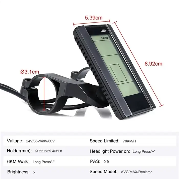 Écran LCD Bafang 800S UART pour vélo électrique