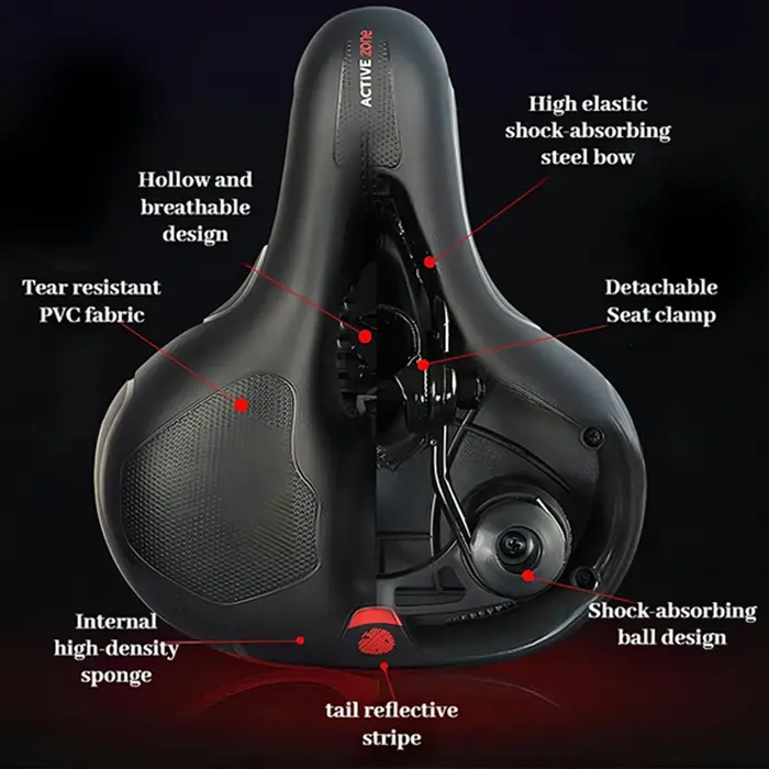 Selle de vélo creuse et respirante pour hommes et femmes