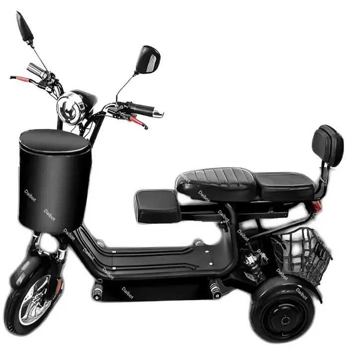 Tricycle électrique à double moteur 500W à 3 roues, petit Mini Scooter pliant pré-assemblé avec 2 pa
