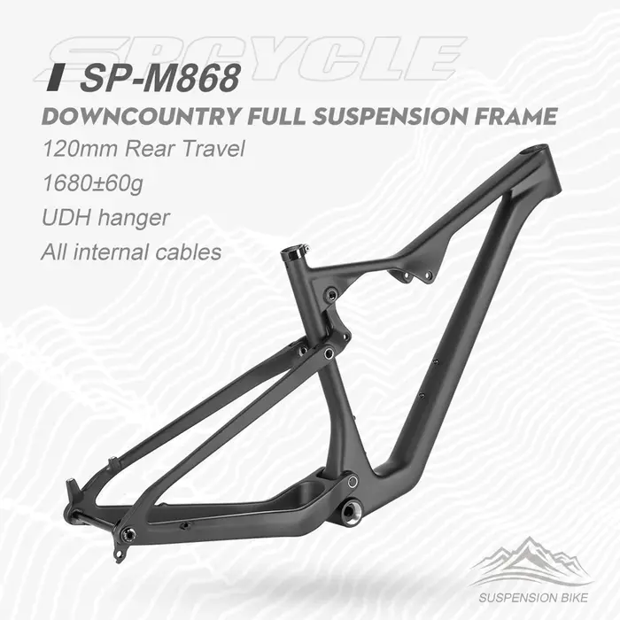 Spcycle-Cadre de VTT en Fibre de Carbone 29er à Suspension Complète