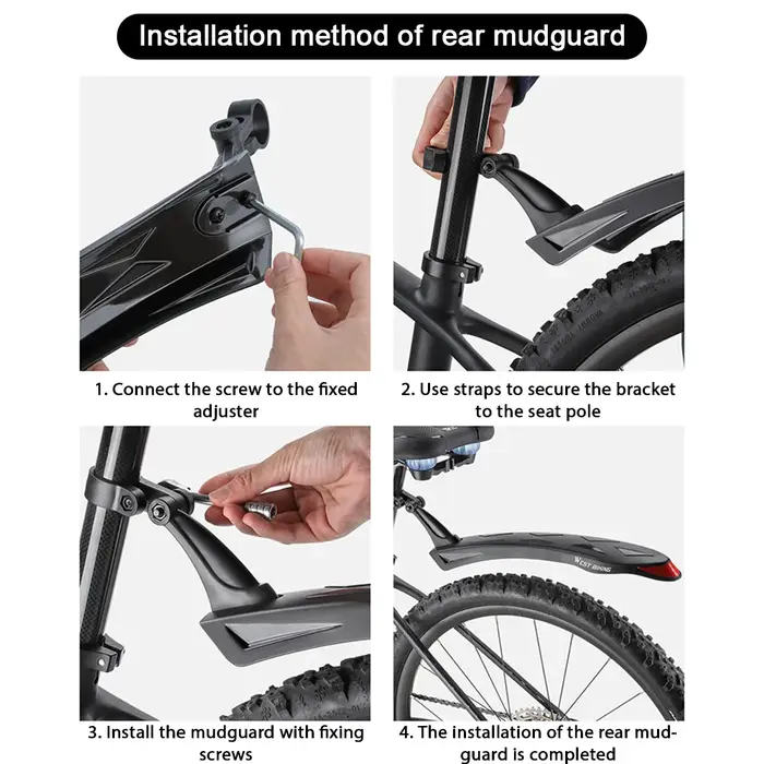 Ensemble de garde-boue avant et arrière pour vélo de route et de montagne
