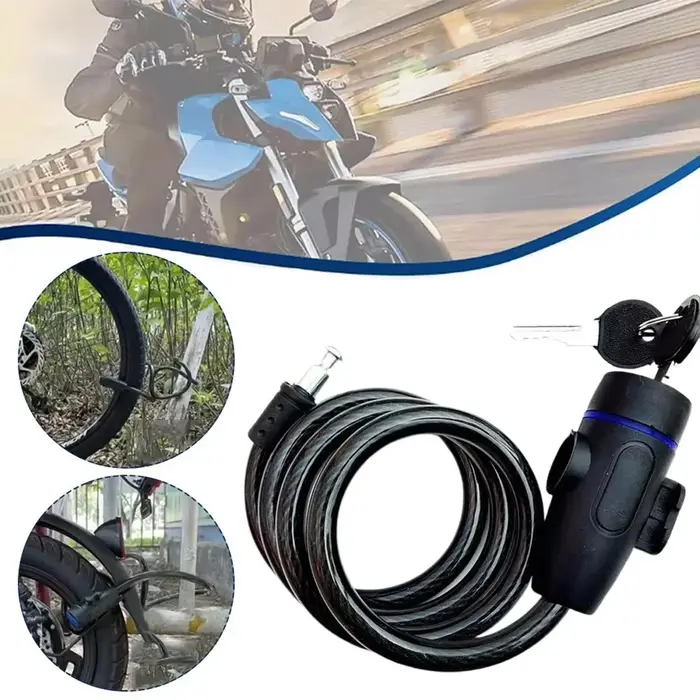 Serrure de câble de vélo avec clés