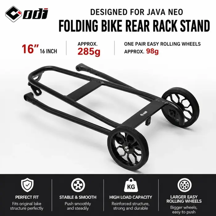 Porte-bagages arrière en alliage d'aluminium pour vélo pliant Brompton JAVA NEO