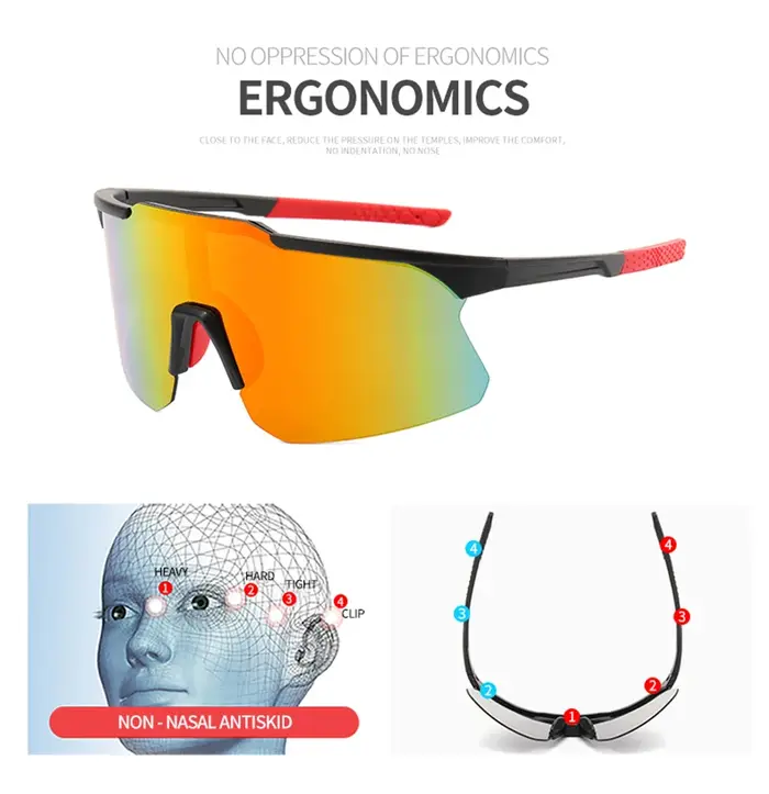 Lunettes de cyclisme Sports de plein air UV400 lunettes de soleil de vélo pour hommes femmes vélo de