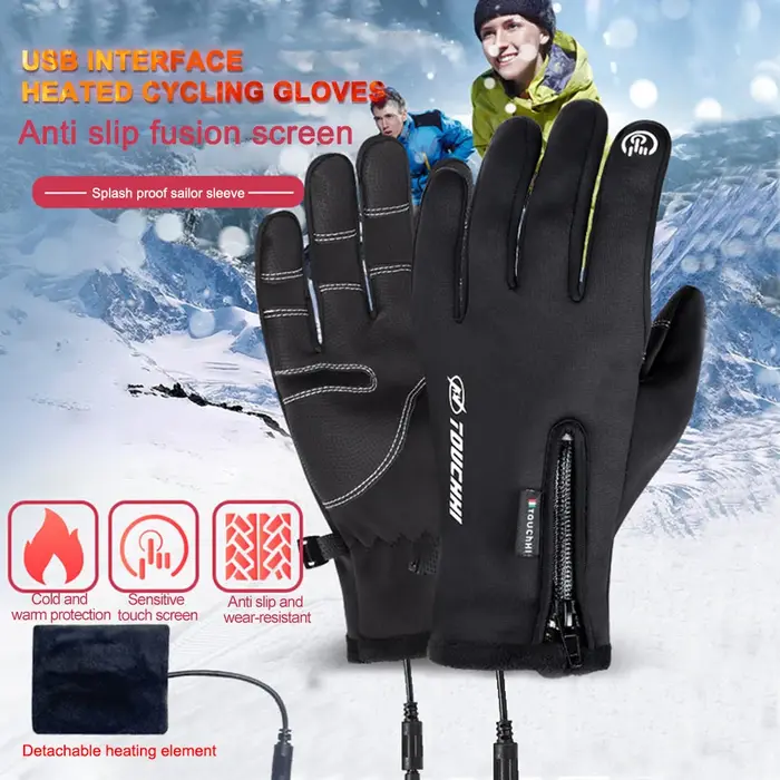Gants de cyclisme avec prise en charge USB du bout des doigts et des écrans tactiles