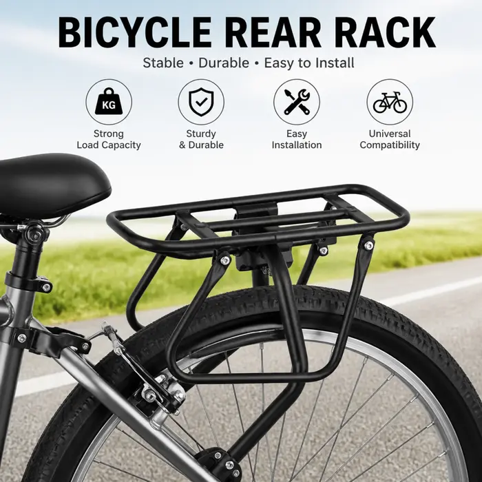 Porte-bagages arrière de vélo en alliage d'aluminium