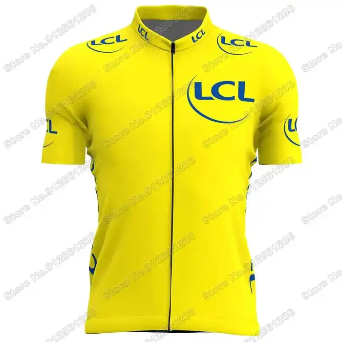 Maillot de Cyclisme France Tour 2026 TDF,Vêtements de cyclisme Jaune Vert Rouge à pois Blanc,Chemise