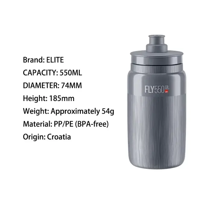 Bouteille d'eau de cyclisme Elite 550ml 750ml, bouilloire de cyclisme ultralégère pour vélo de route