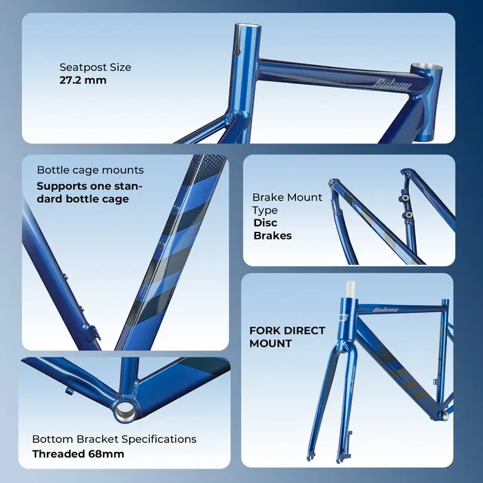 BOLANY cadre de vélo de route câble interne routage frein à disque Compatible 10x135mm