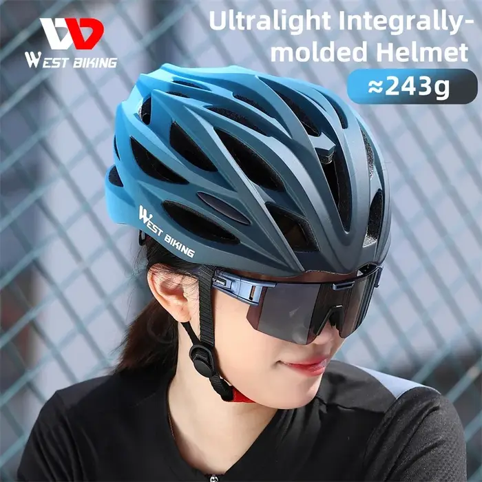Casque de vélo léger WEST BIKING en coque PC et EPS haute densité pour route VTT et triathlon avec design dégradé de couleur unisexe