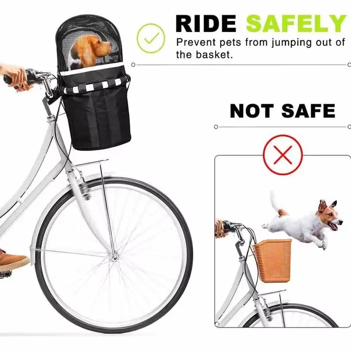 Panier de vélo pour chiot, chat ou petit chien, porte-animaux pour guidon avec fenêtre, idéal pour les trajets quotidiens en ville et les activités de plein air