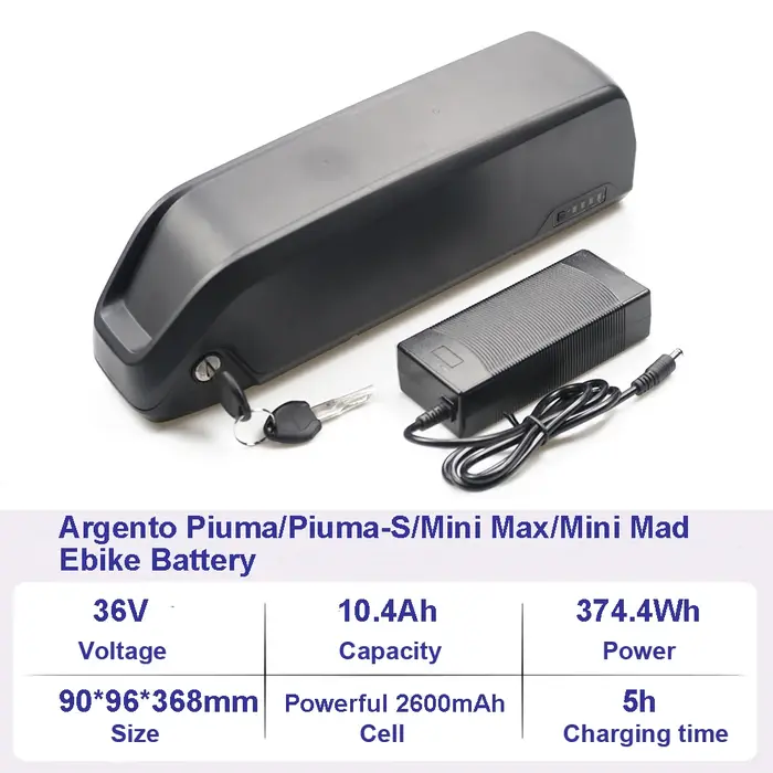 Batterie de vélo électrique pour Argento Piuma, Piuma-S, Mini Max, Mad Alpha, Omega Performance Pro,