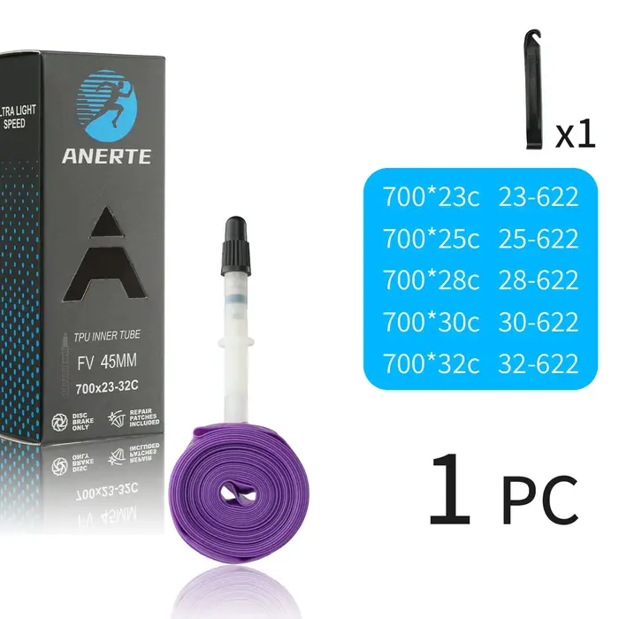 NPY – chambre à air de vélo de route violette en TPU, 700x23C 25C32C, pneus de vélo, caméra 700C Pne