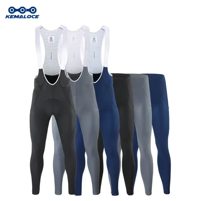 KEMALOCE-Pantalon à bretelles de cyclisme pour homme avec poches latérales, pantalon de vélo long no
