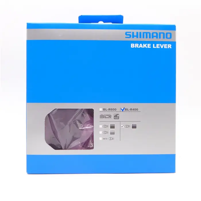 Jeu de leviers de freins Shimano BL-R400 en aluminium anodisé pour vélo de route avec capots ergonomiques en caoutchouc pour frein à étrier