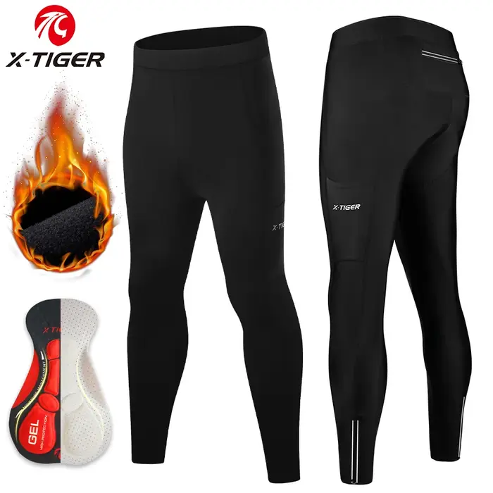 X-TIGER pantalons de vélo pour hommes hiver collants