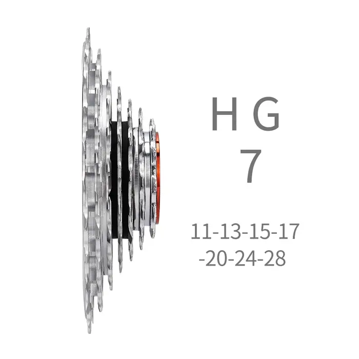Cassette de vélo pliable ZTTO 7 vitesses 7 S 11-28T, roue libre ultra légère compatible avec HG 7 V Freehub SLR