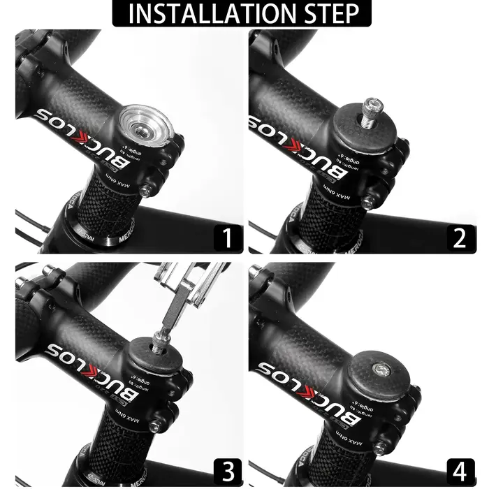 BUCKLOS – bouchon d'extension de casque de vélo en Fiber de carbone, capuchon supérieur avec boulon, ultraléger, pour fourche de route et vtt