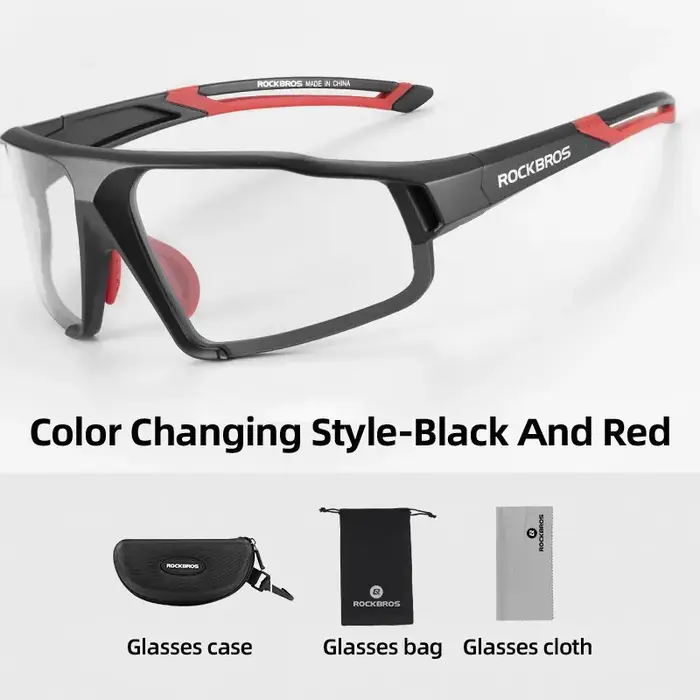 ROCKBROS lunettes de vélo lunettes de soleil photochromiques ultralégères grand cadre UV400 lunettes