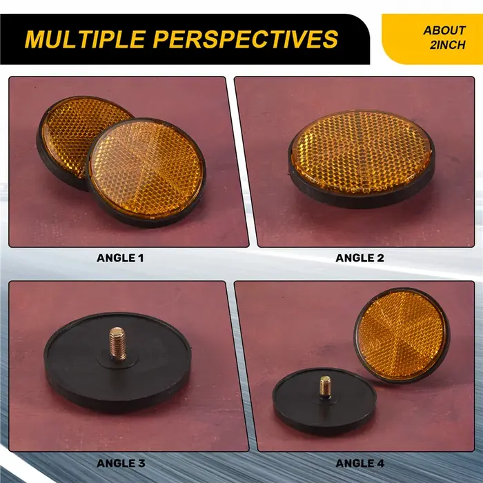 2X2 pouces réflecteurs ronds orange universels pour motos ATV vélos vélos hors route