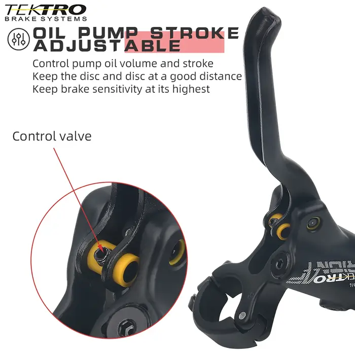 Frein à disque hydraulique VTT TEKTRO 4 pistons HD-M745 avec câble interne