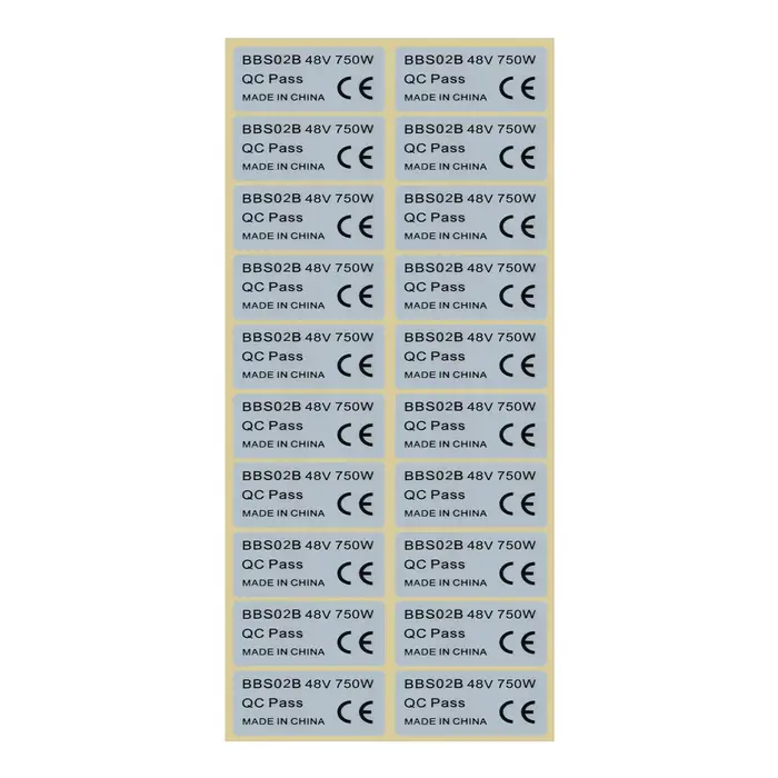 Paquet de 20 autocollants pour vélo électrique BAFANG 36V 250W/48V 750W 01HD